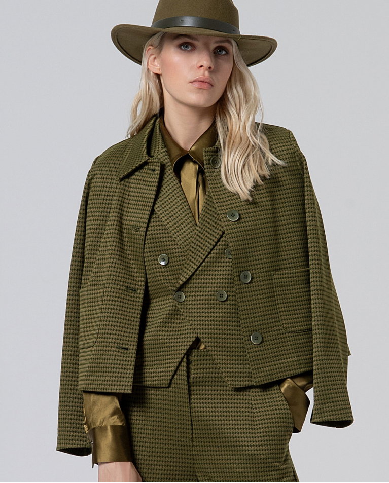 Chaqueta pata de gallo VERDE