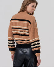 Cargar imagen en el visor de la galería, Jersey de cuello alto con flecos Negro
