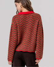 Cargar imagen en el visor de la galería, Jersey de cuello polo con relieve Rojo
