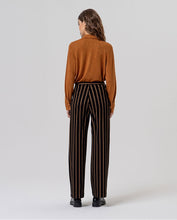 Load image into Gallery viewer, Pantalón recto y ancho de rayas Negro
