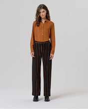 Load image into Gallery viewer, Pantalón recto y ancho de rayas Negro
