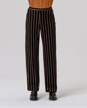 Load image into Gallery viewer, Pantalón recto y ancho de rayas Negro
