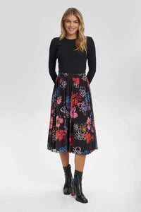 Falda midi NEGRO