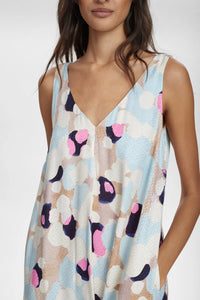 Vestido escote en V AZUL