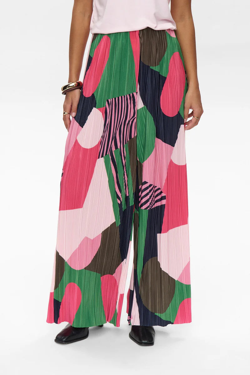 Pantalón plisado MULTICOLOR