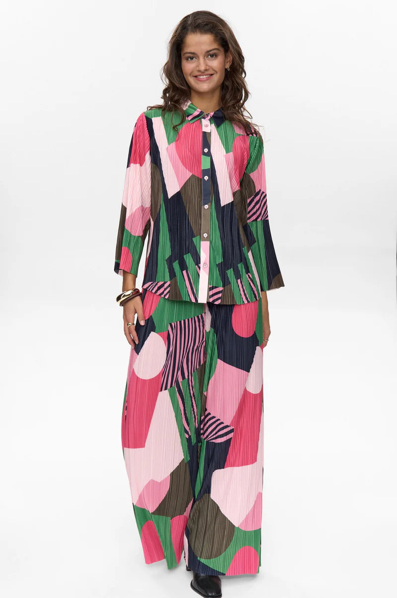 Camisa plisada MULTICOLOR