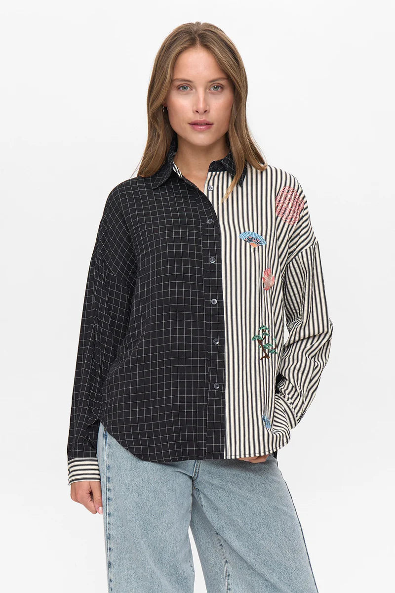 Camisa bordada NEGRO