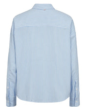 Cargar imagen en el visor de la galería, Camisa con detalle transparente rayas Celeste
