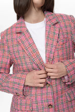 Load image into Gallery viewer, blazer-tweed-mujer-rosa-fucsia-multicolor-americana-estructurada-arbol-shop
