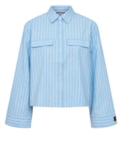 Cargar imagen en el visor de la galería, Camisa Oversize con Puños XXL CELESTE
