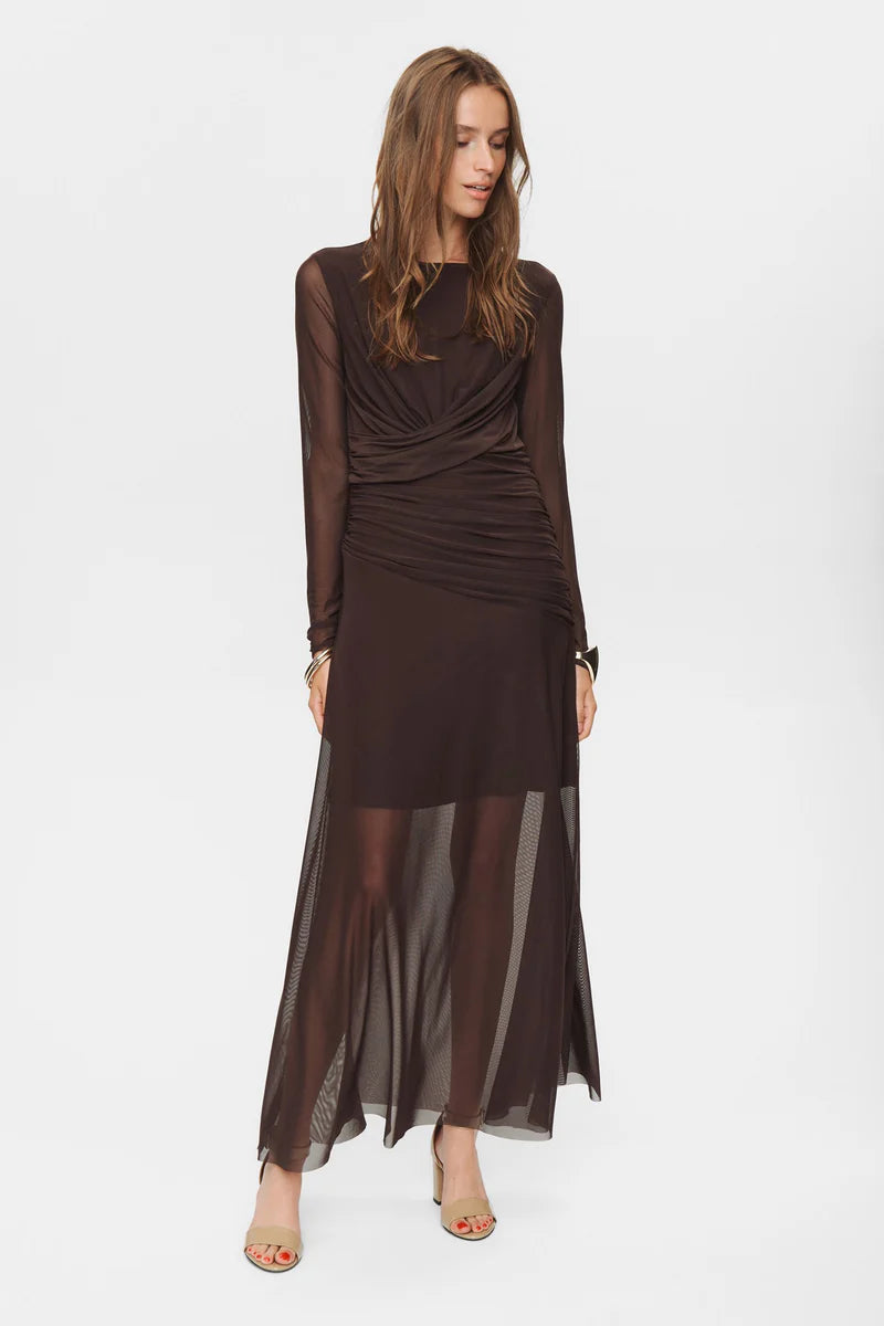 Vestido largo MARRÓN