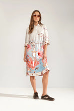 Cargar imagen en el visor de la galería, Vestido camisero estampado Gris claro
