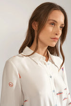 Cargar imagen en el visor de la galería, Vestido camisero estampado Gris claro
