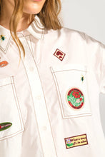 Cargar imagen en el visor de la galería, Camisa con apliques bordados Blaco
