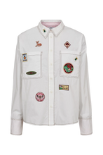 Cargar imagen en el visor de la galería, Camisa con apliques bordados Blaco
