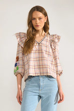 Cargar imagen en el visor de la galería, Blusa con volantes y bordado Multicolor
