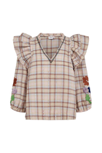 Cargar imagen en el visor de la galería, Blusa con volantes y bordado Multicolor
