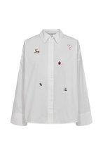 Cargar imagen en el visor de la galería, Camisa blanca bordada oversize
