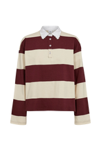Cargar imagen en el visor de la galería, Sudadera polo rayas Burdeos

