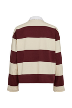 Cargar imagen en el visor de la galería, Sudadera polo rayas Burdeos
