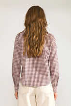 Cargar imagen en el visor de la galería, Camisa con corbata desmontable cuadros Rosa
