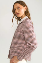 Cargar imagen en el visor de la galería, Camisa con corbata desmontable cuadros Rosa
