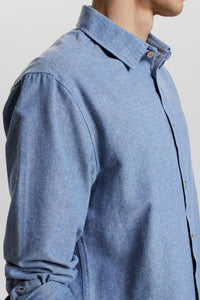 Camisa algodón/lino AZUL