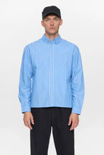 Cargar imagen en el visor de la galería, Camisa manga larga rayas azul claro
