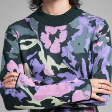 Cargar imagen en el visor de la galería, Vestido Knit garden floral AZUL
