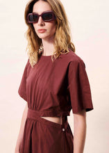Load image into Gallery viewer, Vestido midi manga corta Burdeos
