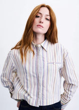 Cargar imagen en el visor de la galería, Camisa crop rayas Multicolor
