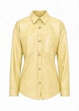 Cargar imagen en el visor de la galería, Camisa entallada imitación cuero Amarillo
