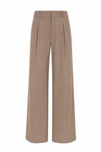 Cargar imagen en el visor de la galería, Pantalón con doble pinza rayas Beige
