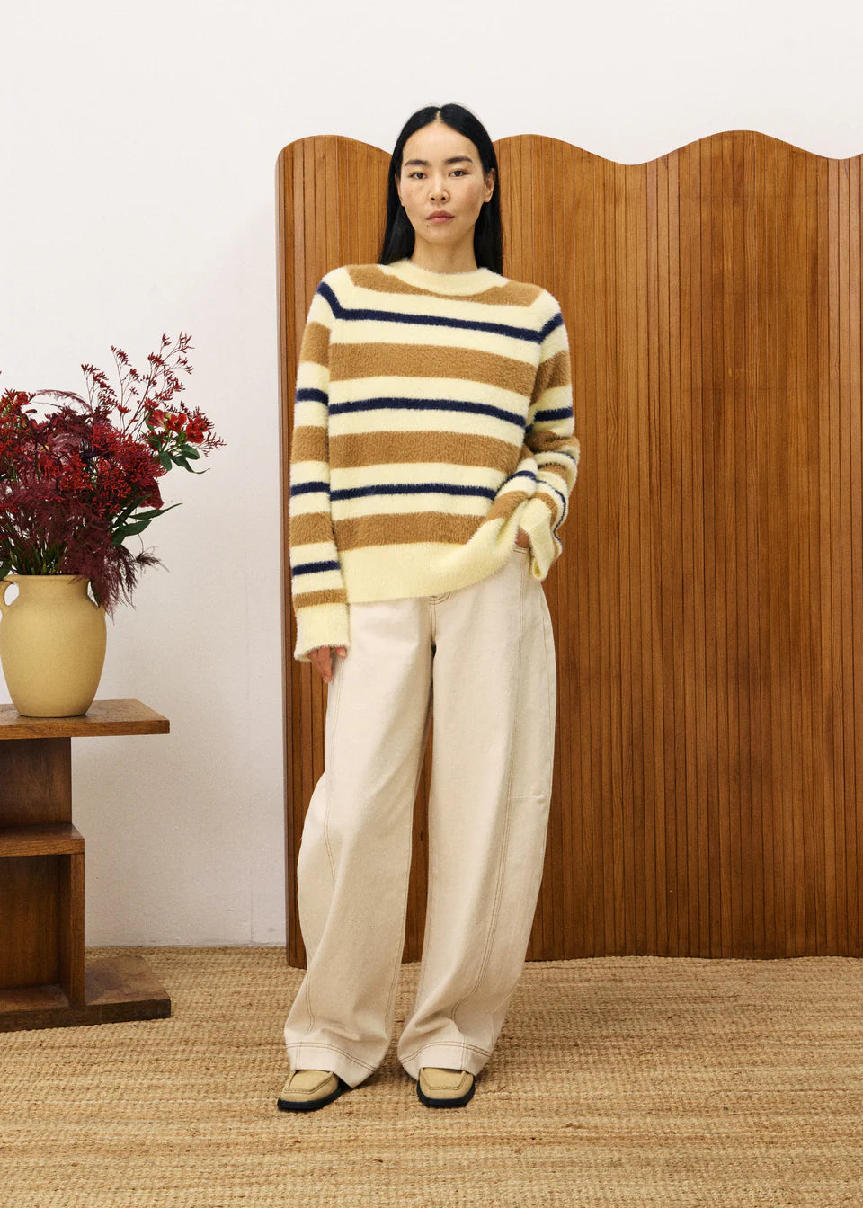 Jersey de rayas BEIGE