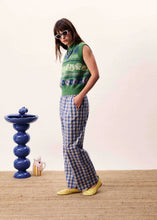 Cargar imagen en el visor de la galería, chaleco-punto-mujer-verde-estampado-peces-conchas-flores-estilo-retro-arbol-shop
