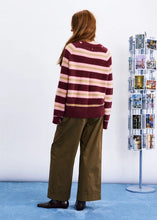 Cargar imagen en el visor de la galería, Jersey oversize punto cepillado Rayas multicolor
