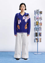 Load image into Gallery viewer, Jersey oversize cremallera estampado Azul
