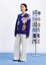 Load image into Gallery viewer, Jersey oversize cremallera estampado Azul
