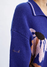Load image into Gallery viewer, Jersey oversize cremallera estampado Azul
