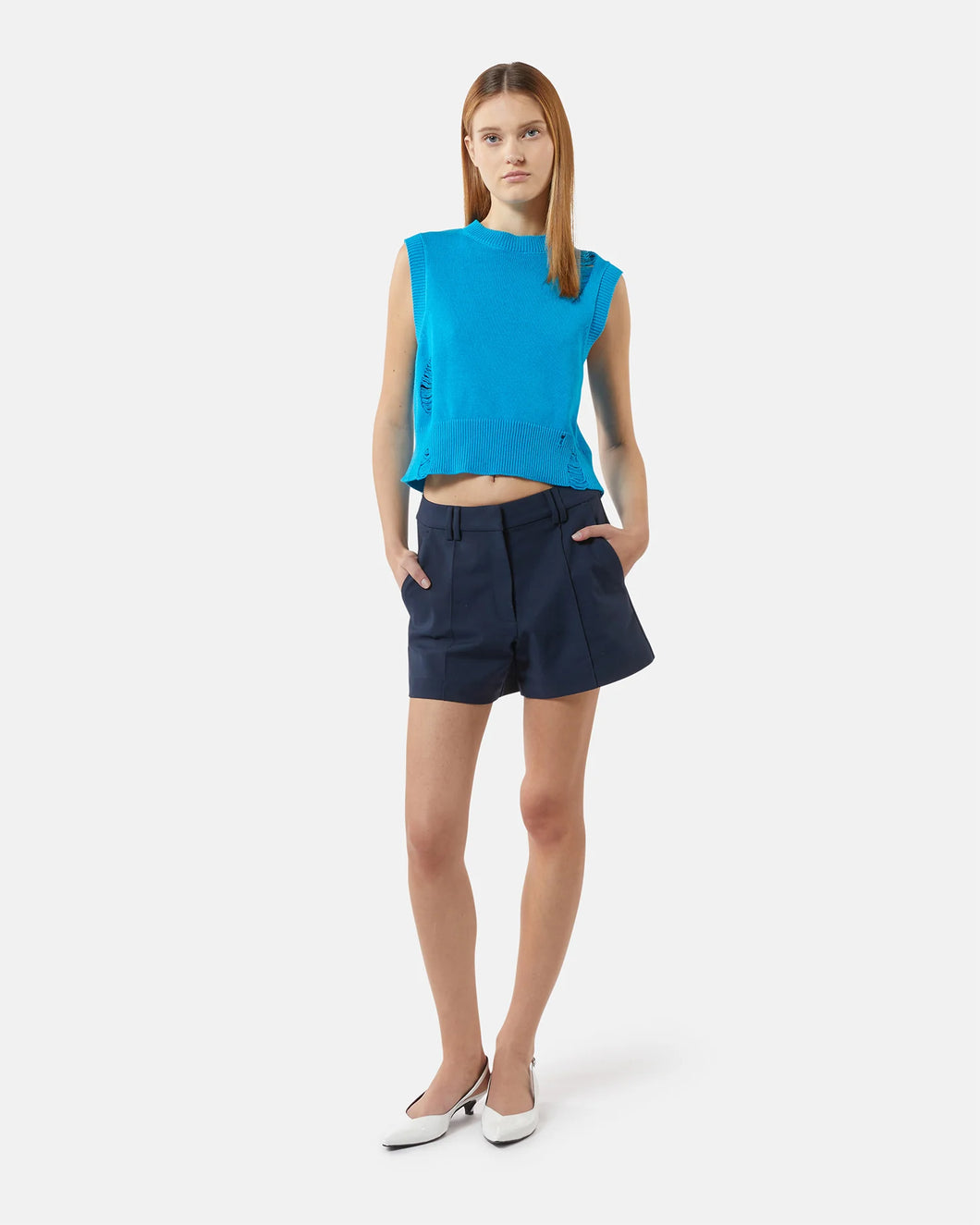 Jersey detalles desgastados AZUL