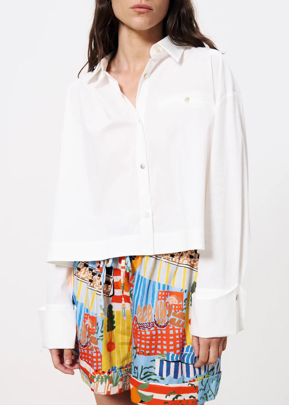 Camisa crop BLANCO