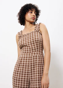 Mono pantalón vichy MARRÓN