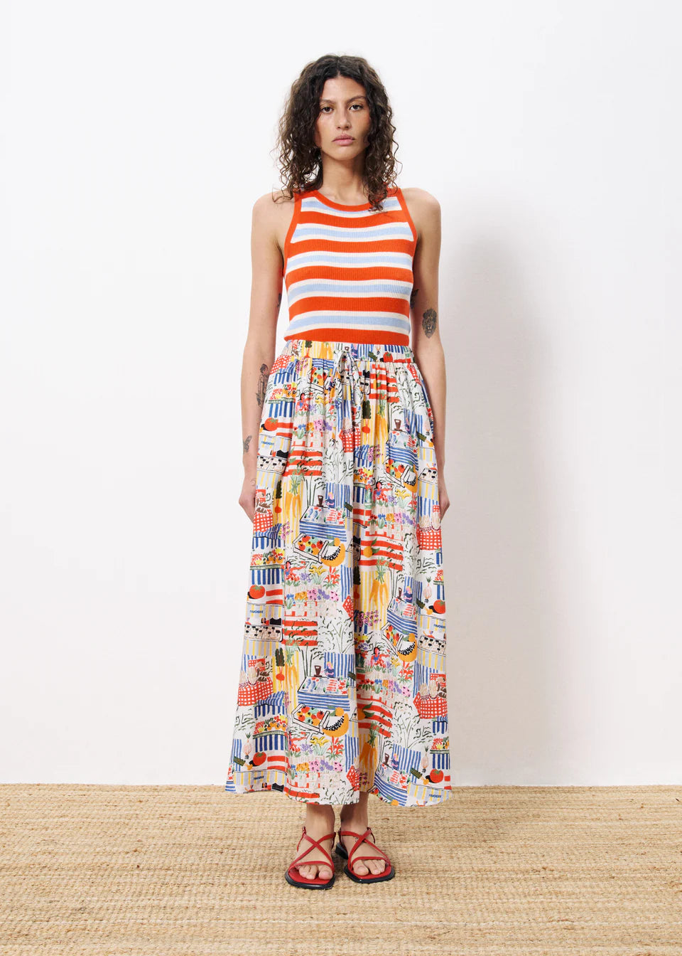 Falda estampada MULTICOLOR