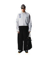 Cargar imagen en el visor de la galería, Camisa holgada con bordado Rayas Blanca

