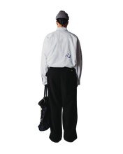 Cargar imagen en el visor de la galería, Camisa holgada con bordado Rayas Blanca
