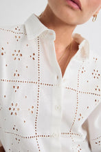Cargar imagen en el visor de la galería, Camisa Bordada mangas japonesas Blanco

