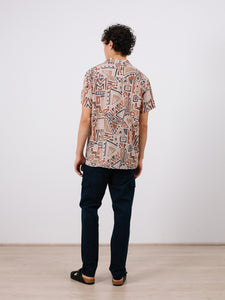 Camisa estampada MARRÓN